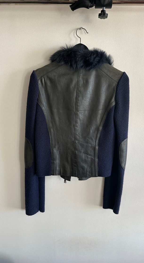 Kürk Detaylı Deri Biker Kadın Ceket - Görsel 3