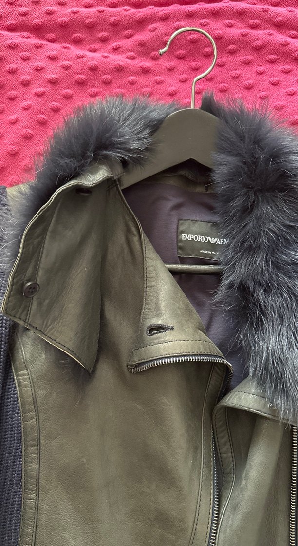 Kürk Detaylı Deri Biker Kadın Ceket - Görsel 4