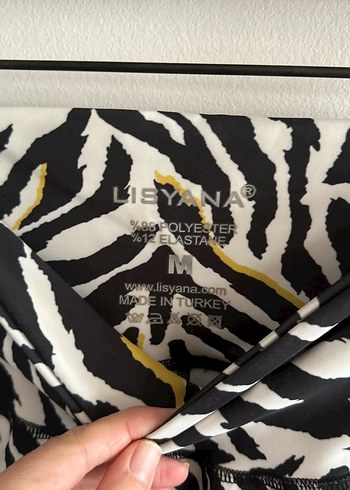 Zebra Desenli Pilili Midi Spor Tayt - Görsel 3