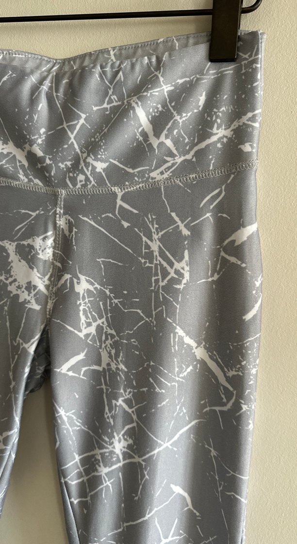 Gri Tie-Dye Desenli Esnek Kadın Tayt - Görsel 2