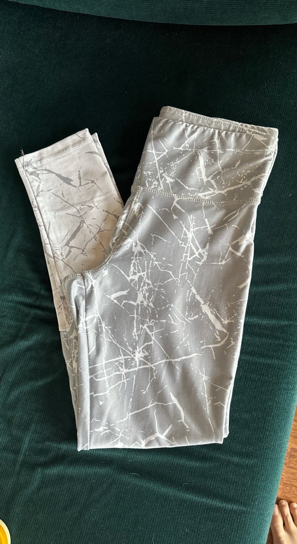 Gri Tie-Dye Desenli Esnek Kadın Tayt - Görsel 4