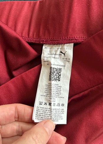 Bordo Saten Görünümlü Kadın Tayt - Görsel 4