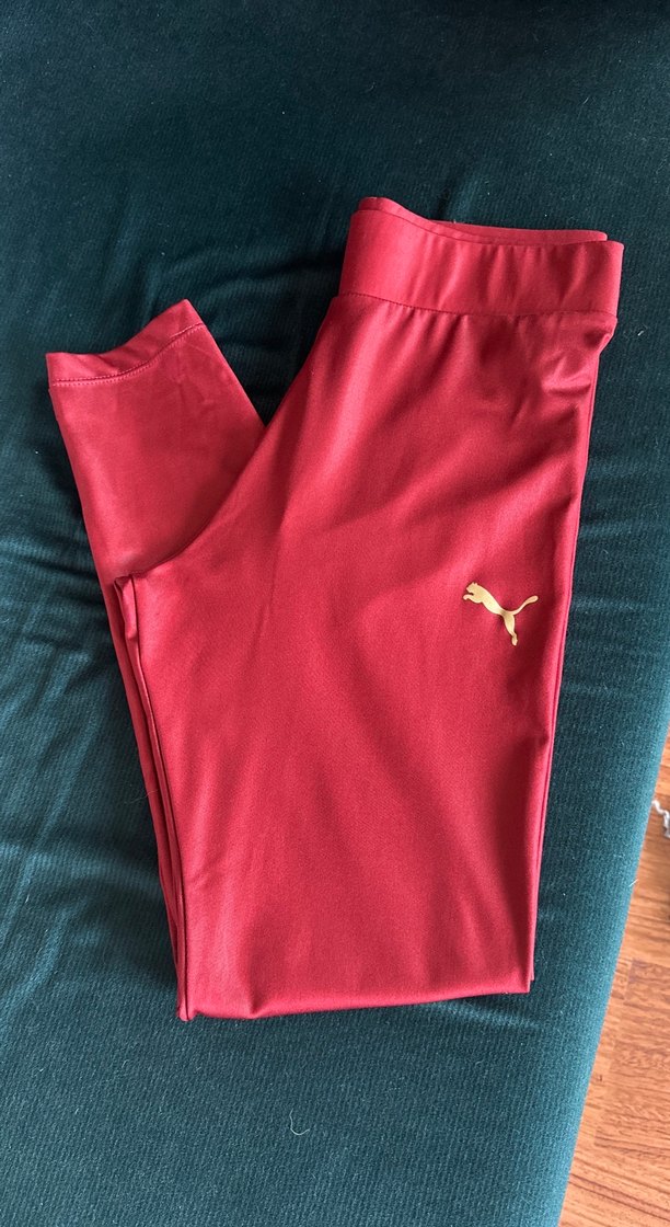 Bordo Saten Görünümlü Kadın Tayt - Görsel 5