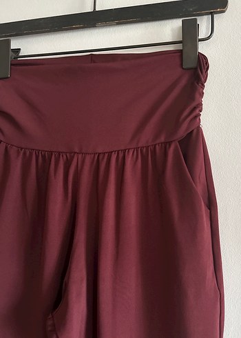 Bordo Salaş Midi Kadın Spor Pantolon - Görsel 2