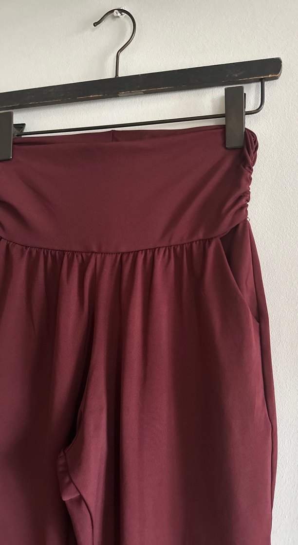 Bordo Salaş Midi Kadın Spor Pantolon - Görsel 2