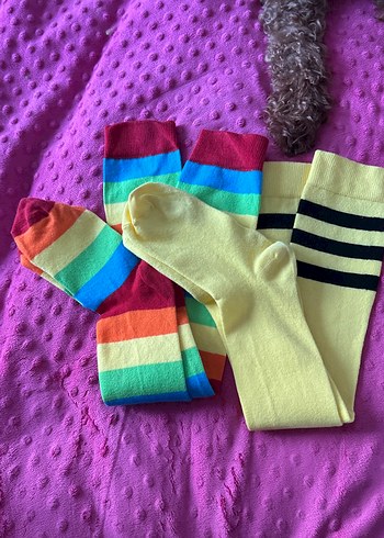 Çizgili Çok Renkli çorap - Görsel 4