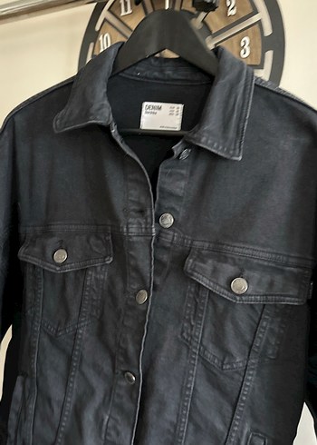 Siyah Düğmeli Kadın Denim Ceket - Görsel 2