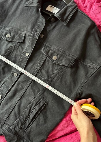 Siyah Düğmeli Kadın Denim Ceket - Görsel 4