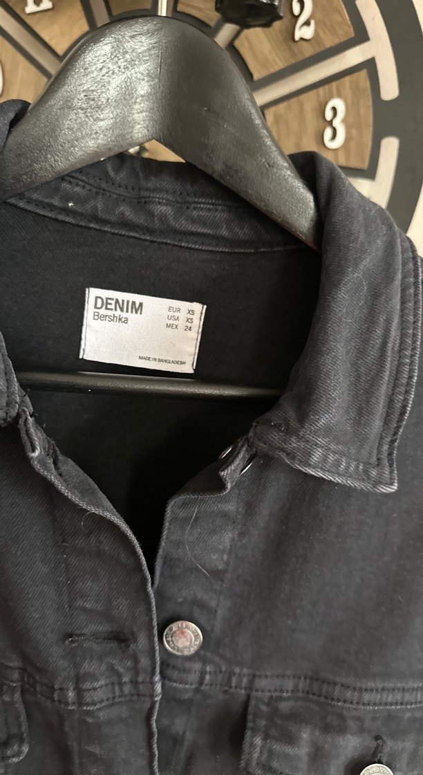 Siyah Düğmeli Kadın Denim Ceket - Görsel 3