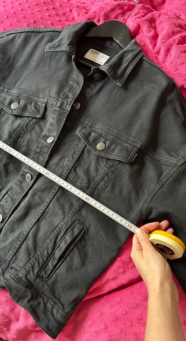 Siyah Düğmeli Kadın Denim Ceket - Görsel 4