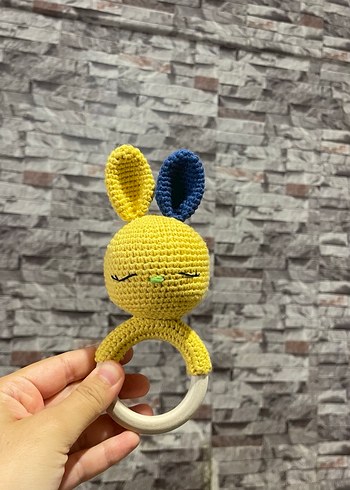 Pastel Gri Tavşan Diş Kaşıyıcı Oyuncak - Görsel 10