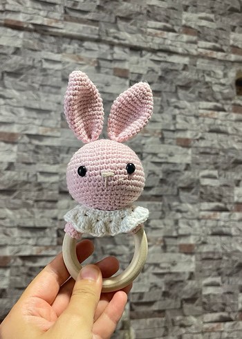 Pastel Gri Tavşan Diş Kaşıyıcı Oyuncak - Görsel 9