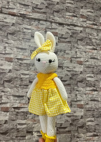 Pastel Renkli Örgü Tavşan Bebek - Görsel 2
