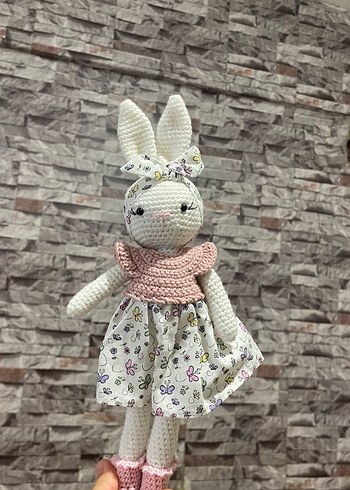 Pastel Renkli Örgü Tavşan Bebek - Görsel 4