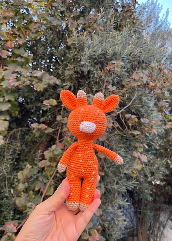 Turuncu El Örgüsü Oyuncak Zürafa - Görsel 2