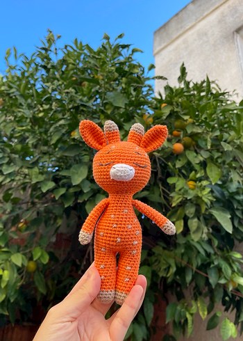 Turuncu El Örgüsü Oyuncak Zürafa - Görsel 3