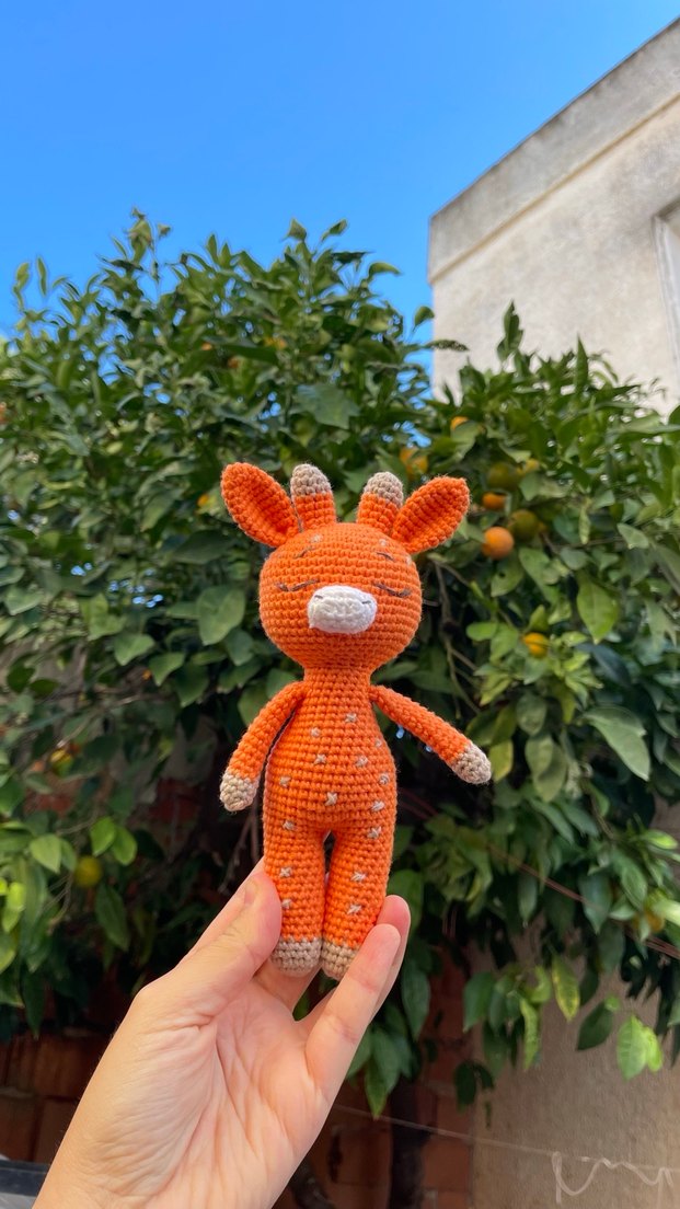 Turuncu El Örgüsü Oyuncak Zürafa - Görsel 3