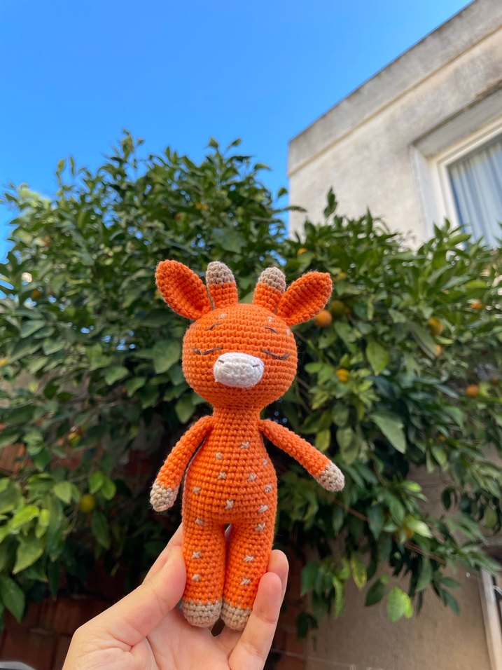 Turuncu El Örgüsü Oyuncak Zürafa - Görsel 5