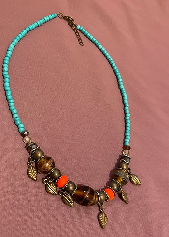 Renkli Boncuklu Bohem Kısa Kolye - Görsel 13