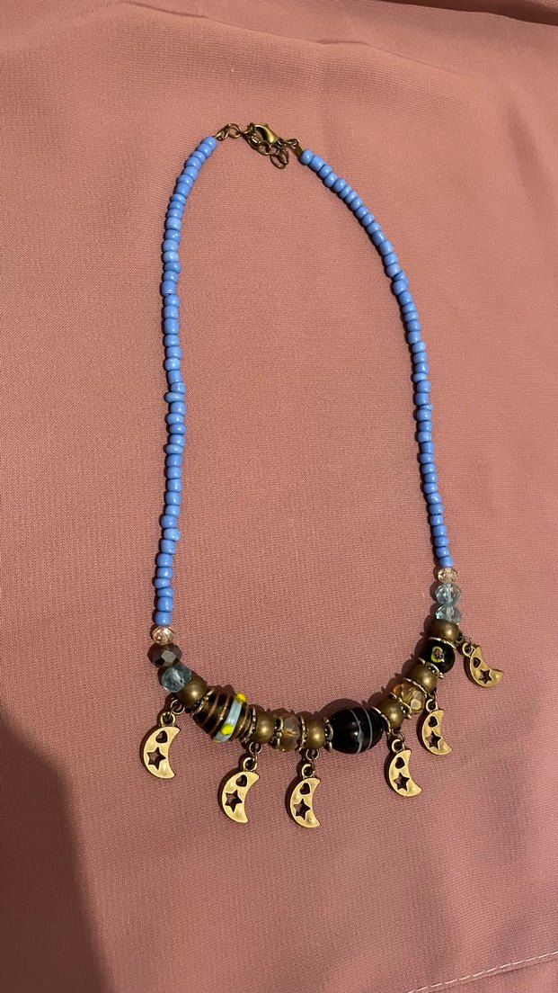 Renkli Boncuklu Bohem Kısa Kolye - Görsel 3