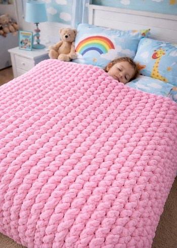 Pembe Örgü Çocuk Battaniyesi - Görsel 2