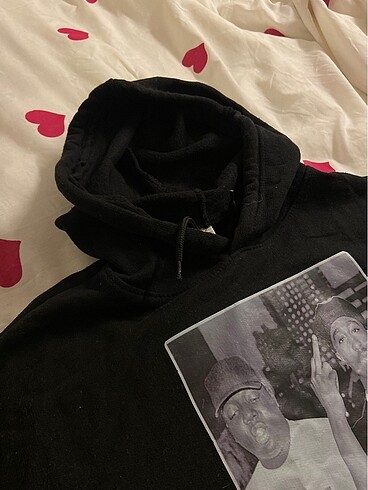 H&M Siyah kapüşonlu üst