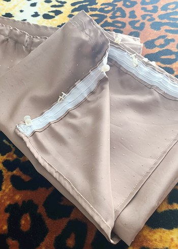 VİNTAGE SATEN DÜZ FON PERDE×2 - Görsel 2