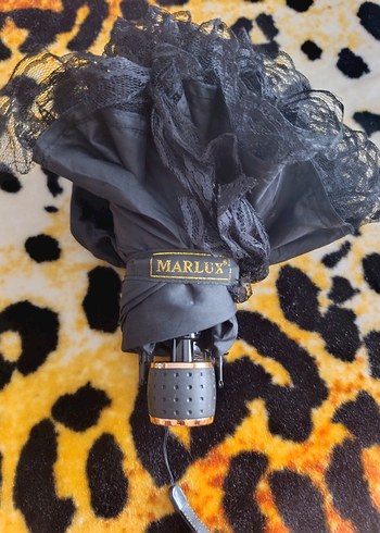 MARLUX Siyah Dantel Fırfırlı Gotik Kadın şemsiye - Görsel 13