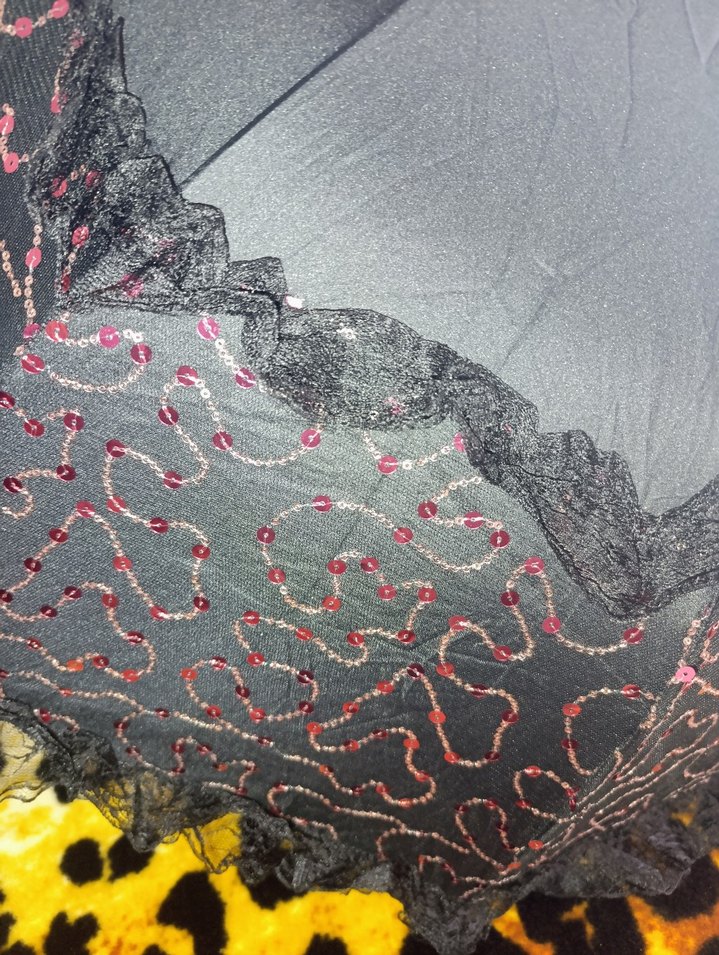 MARLUX Siyah Dantel Fırfırlı Gotik Kadın şemsiye - Görsel 5