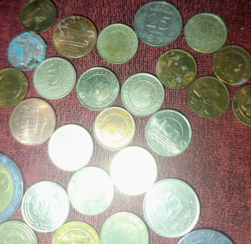 Parlak Altın ve Gümüş Renkli Bozuk Para Seti - Görsel 4