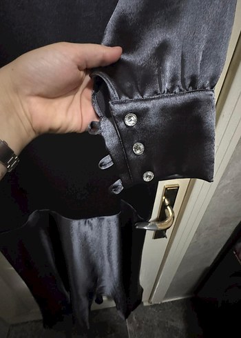 Siyah Uzun Kollu Salaş Kadın Elbise - Görsel 2