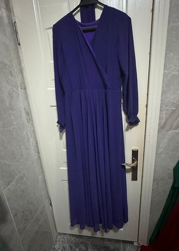 Uzun Mor Bohem Salaş Elbise - Görsel 2