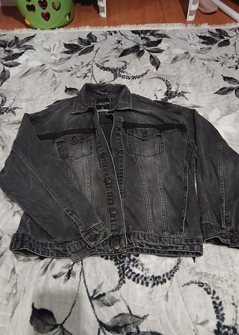 Gri Düğmeli Kadın Denim Ceket - Görsel 2