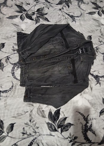 Gri Düğmeli Kadın Denim Ceket - Görsel 3