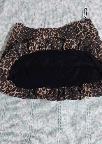 Primark Kahverengi Volanlı Mini Etek