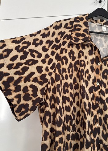 H&M Leopar Desenli Uzun Kadın Elbise