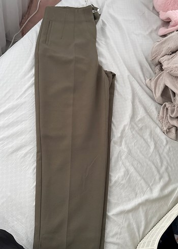 Kadın Bej Midi Kumaş Pantolon