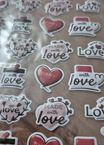 Renkli Pembe Aşk Temalı Sticker - Görsel 3