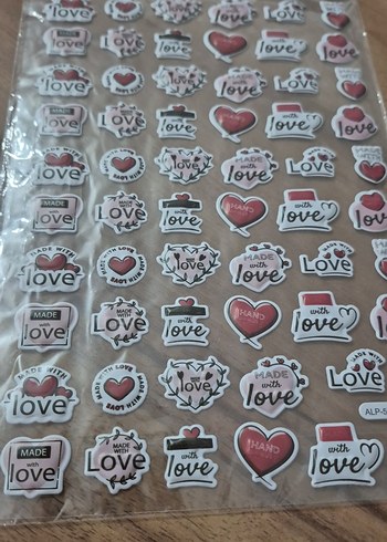 Renkli Pembe Aşk Temalı Sticker - Görsel 2