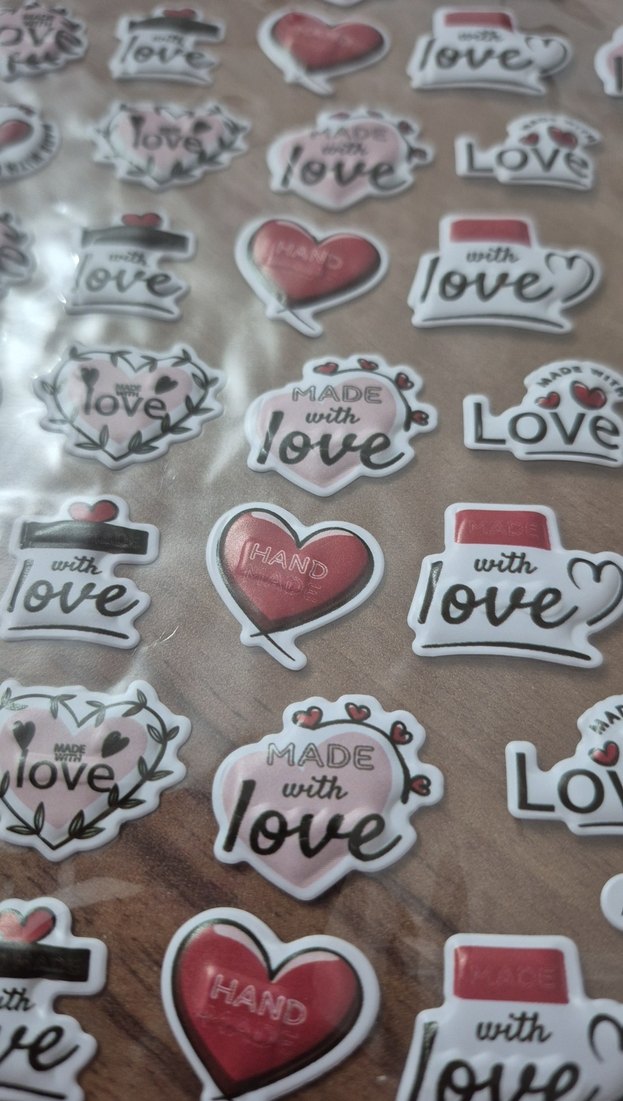 Renkli Pembe Aşk Temalı Sticker - Görsel 3