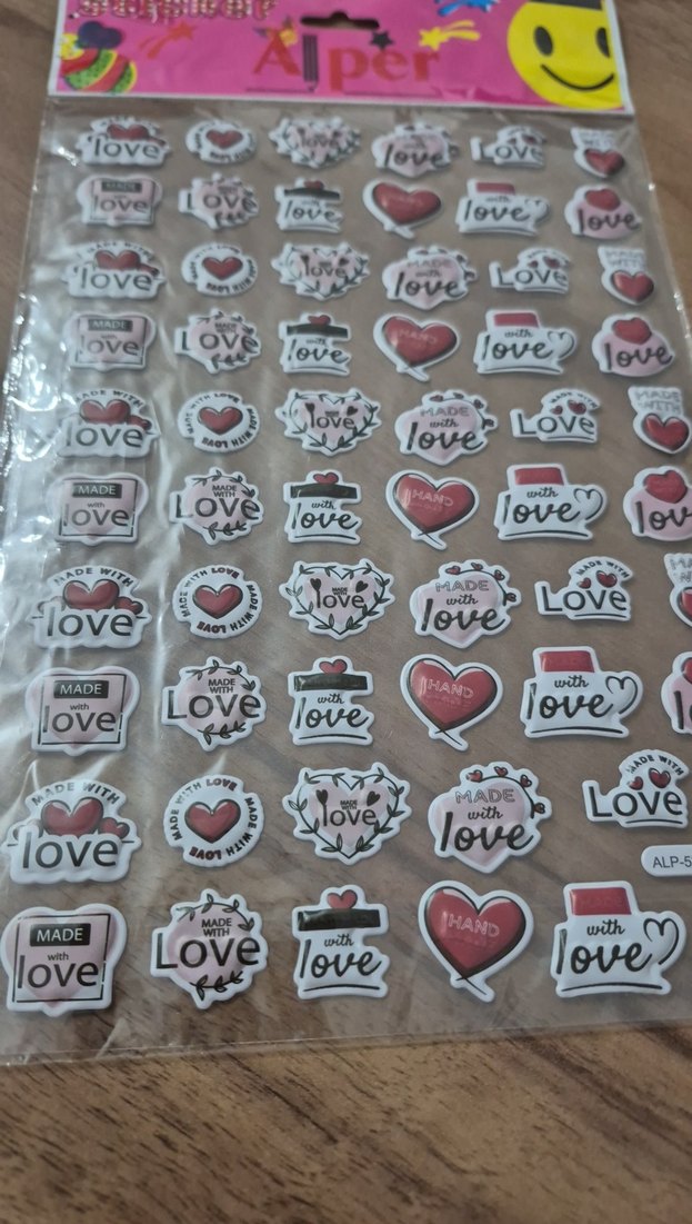 Renkli Pembe Aşk Temalı Sticker - Görsel 2
