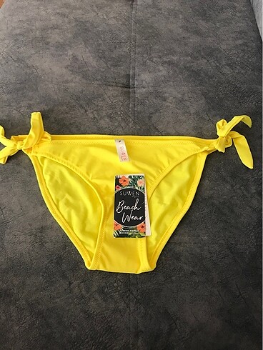 36 Beden sarı Renk Suwen yeni etiketi üzerinde sarı bikini altı