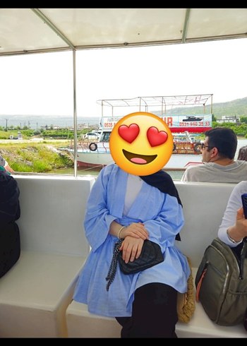 diğer Beden mavi Renk Mavi Bağlamalı Salaş Mini Tunik