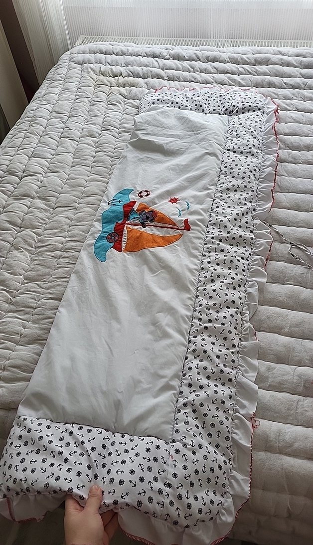 Nakışlı Beyaz Çocuk Uyku Seti - Görsel 5