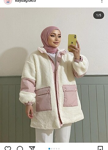 diğer Beden Peluş ebru pudra mont astarlı