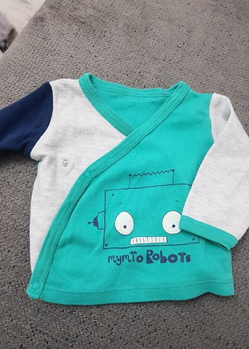 Mavi Baskılı Bebek Erkek Uzun Kollu Üst - Görsel 2