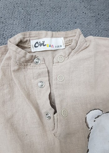 Düğmeli Kısa Kollu Bebek Erkek Tulum - Görsel 3