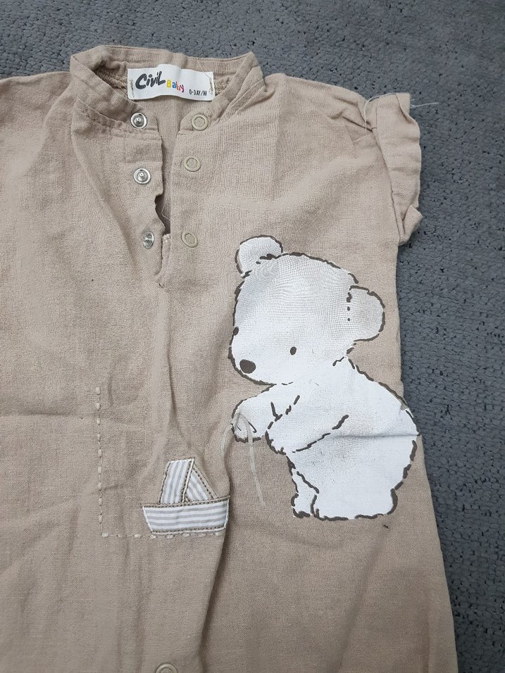 Düğmeli Kısa Kollu Bebek Erkek Tulum - Görsel 2