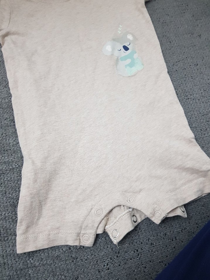 kahve Kısa Kollu Erkek Bebek Tulum - Görsel 2