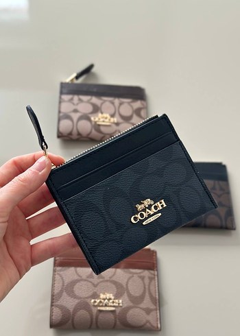 Coach Siyah Deri Fermuarlı Kadın Cüzdanı